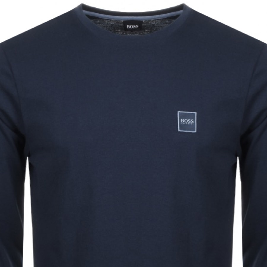 Alternative Image for ProductBOSS Long Sleeved Tacks T Shirt Navy2